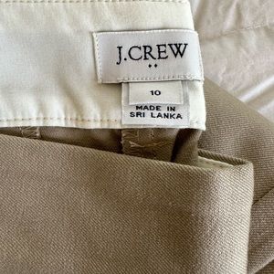 J. Crew Khaki Pixi Pants Size 10